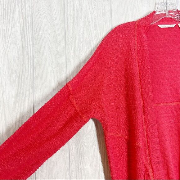 Soft Surroundings | Bright Pink 100% Cotton Open Front Cardigan Size Small - Picture 4 of 6